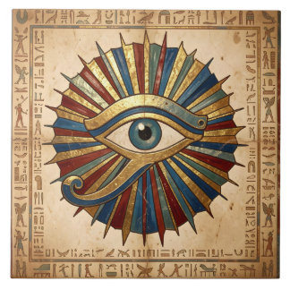 Oog van Horus met Egyptische Hiërogliefen Spiritue Tegeltje