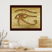 Oog van Horus op Papyrus-effect Egyptische kunst Poster (Keuken)
