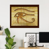 Oog van Horus op Papyrus-effect Egyptische kunst Poster (Thuiskantoor)