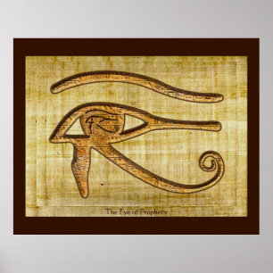Oog van Horus op Papyrus-effect Egyptische kunst Poster