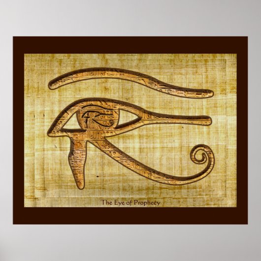 Oog van Horus op Papyrus-effect Egyptische kunst Poster (Voorkant)
