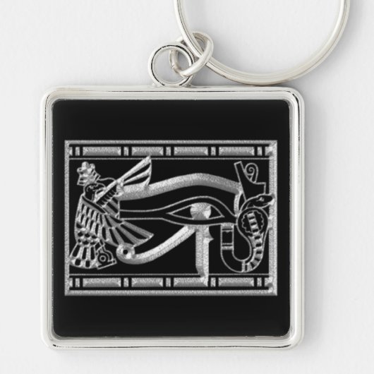 Oog van Horus Silver Egyptisch Sleutelhanger (Voorkant)