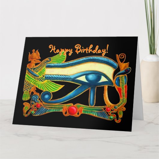 Oog van Horus veel geluk charme verjaardagskaart Kaart (Voorkant)