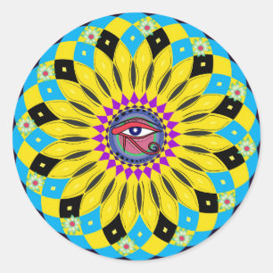Oog van Horus Zonnebloem Mandala Art Sticker