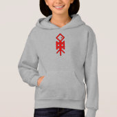 Oog van Odin Viking Bindrune Kind Pullover Hoodie (Voorkant)