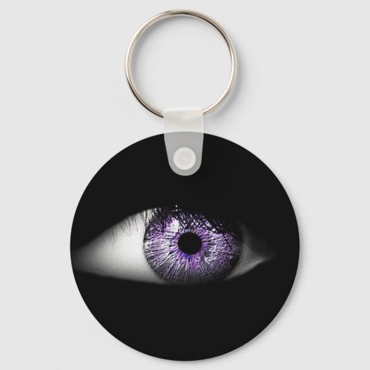 Oog van Paars Cute Cool Eyeball Design Sleutelhanger (Voorkant)