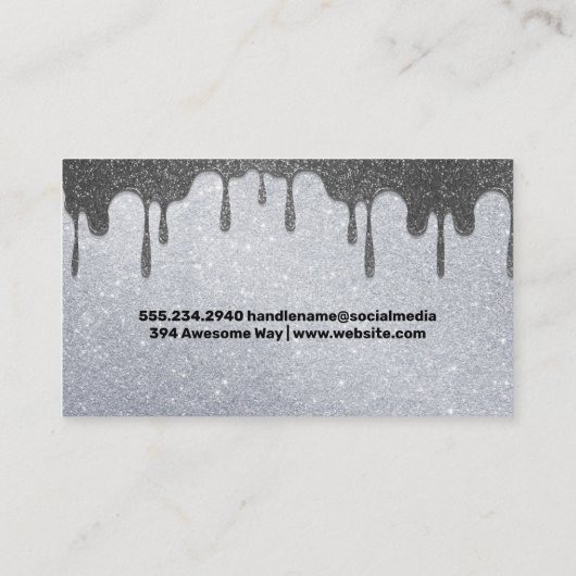 Oog Wimper Glitter | Make-up Kit | Glitter Drip Visitekaartje (Achterkant)