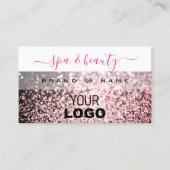 Oog witte roze mousserende glitter toevoegen Logo Visitekaartje (Voorkant)