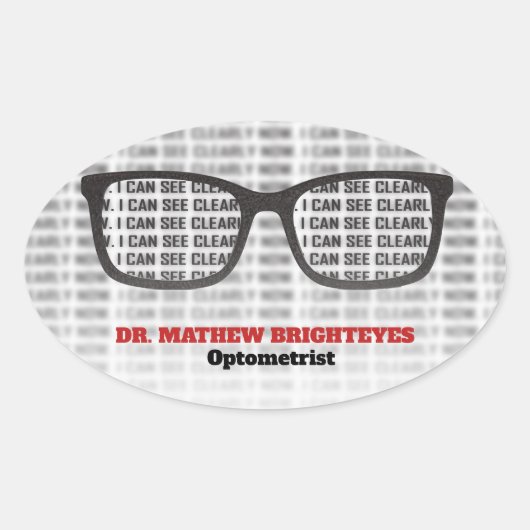 Oogarts optometrist ovale sticker (Voorkant)