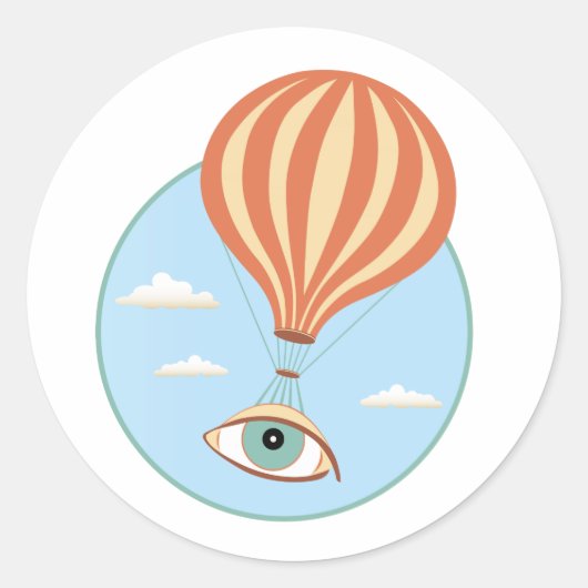 Oogbal Hete Luchtballon Sticker (Voorkant)