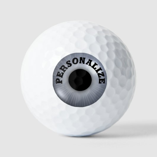 Oogbal zilver grijs zwart oog Golf Ballen (Voorkant)