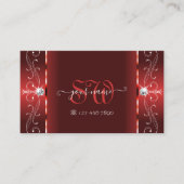 Oogblad dat Rubby Red Squiggled Jewels Monogram va Visitekaartje (Voorkant)