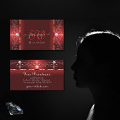 Oogblad dat Rubby Red Squiggled Jewels Monogram va Visitekaartje