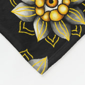 Oogbloem in zwart en geel - Leuke Halloween Fleece Deken (Hoek)