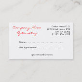 oogboetiek afsprakenkaartje (Voorkant)