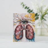 Oogbol en longen briefkaart (Staand voorkant)