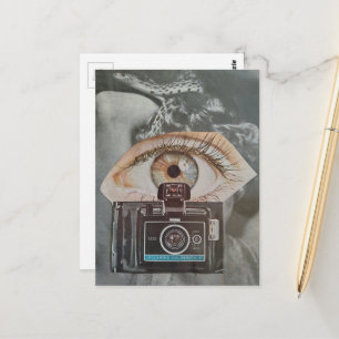 Oogbol en Slang Retro Camerabeeld surrealistische Briefkaart