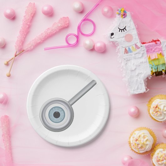 Oogbol Vergrootglas Fun Eye Inspectie Papieren Bordje (Feest)