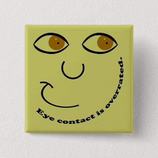 Oogcontact is een Button met overwaardering (Voorkant)