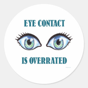 Oogcontact is te hoog ronde sticker