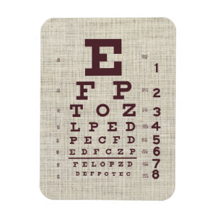  Oogdiagram op Burlap  Magneet