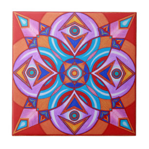 Oogfbloem Mandala keramische kunsttegel Tegeltje