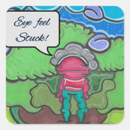 Ooggevoel vast vierkante sticker