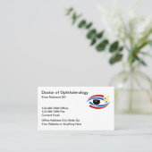 Oogheelkundige Moderne bewerkbare Visitekaartjes (Staand voorkant)