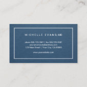 Oogheelkundige Navy Blauwe en Witte Brillen Visitekaartje (Achterkant)