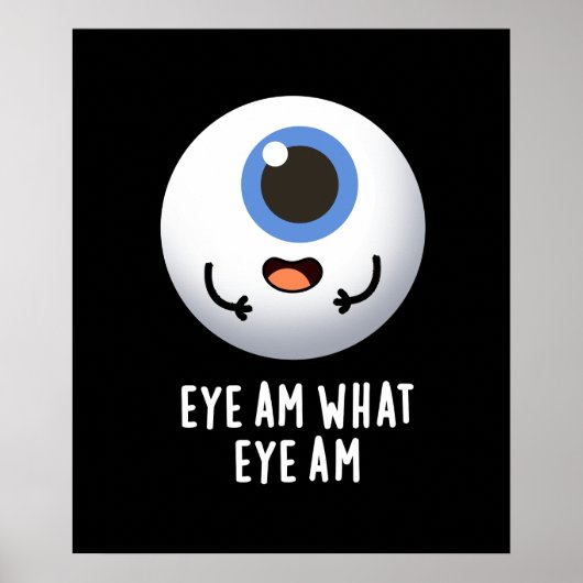 Oogje am Wat is er grappig Eyeball Pun Dark BG Poster (Voorkant)