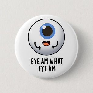 Oogje am Wat is Oye am Funny Eyeball Pun Ronde Button 5,7 Cm