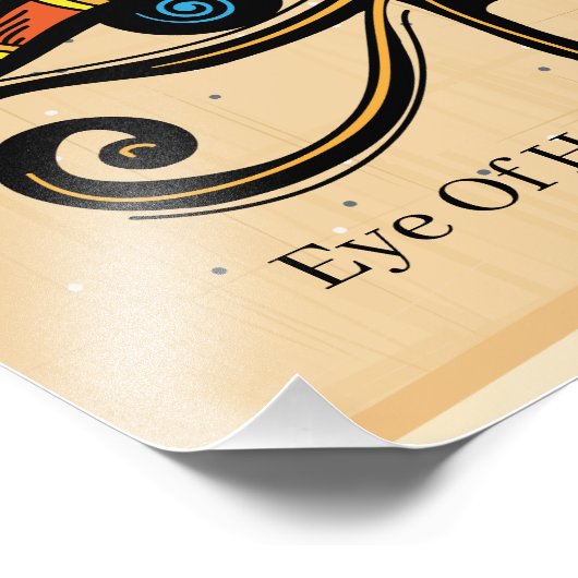 Oogje van Horus op papyrus, Egyptische hiërogliefe Foto Afdruk (Hoek)