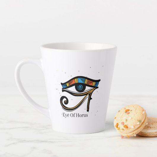 Oogje van Horus op papyrus, Egyptische hiërogliefe Latte Mok (In situ)