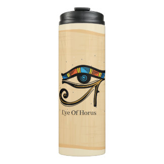Oogje van Horus op papyrus, Egyptische hiërogliefe Thermosbeker