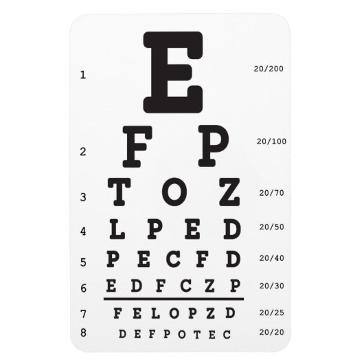 Oogkaart Magneet optometrie optisch (Verticaal)