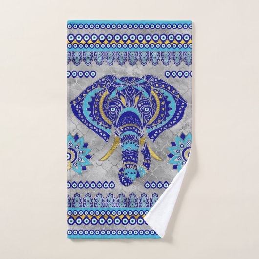 Oogkleurig oogmerk Olephant Ornamental Patroon Bad Handdoek (Handdoek)
