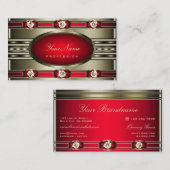 Oogkleurige kleuren rood met Faux Diamonds Visitekaartje (Voorkant / Achterkant)