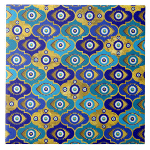 Oogladingen voor het aambeeld in Quatrefoil Patter Tegeltje