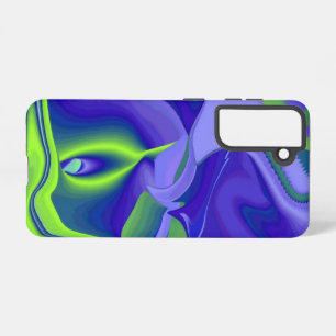 Oogoog, 3D Abstract in groen blauw paars Samsung Galaxy Hoesje