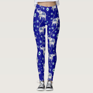 Oogoog Elephant Good Luck amulet patroon Leggings
