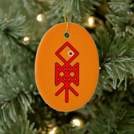 Oogoog van Odin Viking Bindrune Yule Keramisch Ornament
