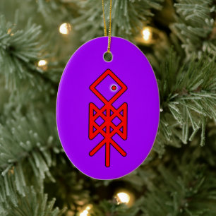 Oogoog van Odin Viking Bindrune Yule keramische de Keramisch Ornament