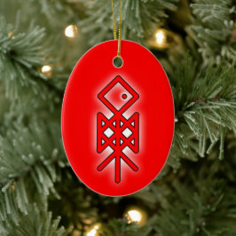 Oogoog van Odin Viking Bindrune Yule keramische de Keramisch Ornament