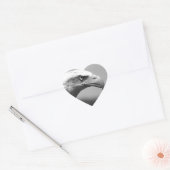 Oogoog van zwarte en witte arend hart sticker (Envelop)