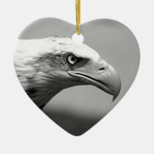 Oogoog van zwarte en witte arend keramisch ornament