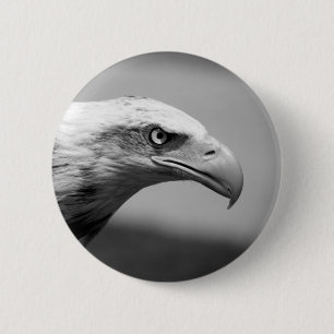 Oogoog van zwarte en witte arend ronde button 5,7 cm