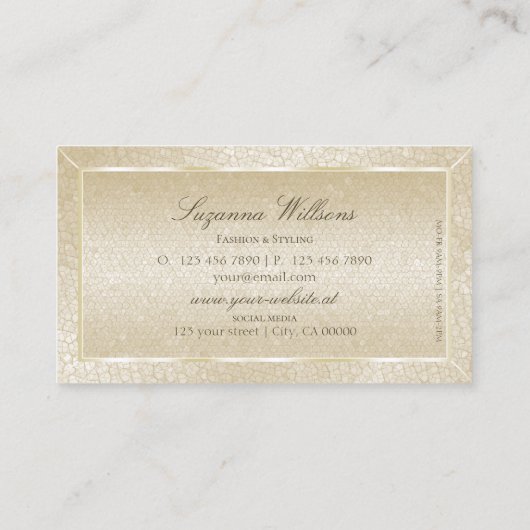 Oogpartij Zijderriem Schuin-slang Patroon Elegant Visitekaartje (Achterkant)