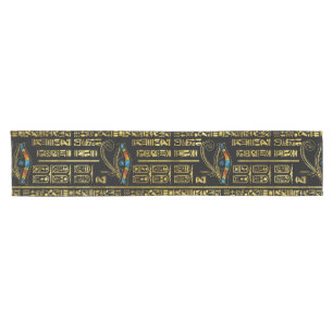 Oogpatroon van Horus en Egyptische hiërogliefen Korte Tafelloper