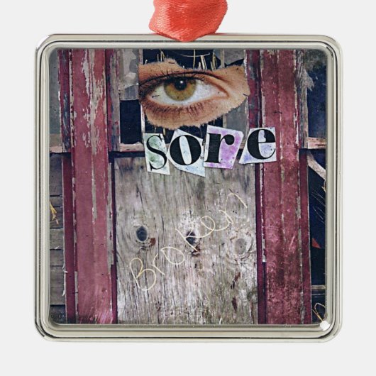 oogpijn metalen ornament (Voorkant)