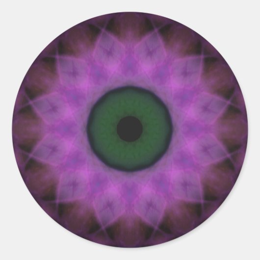 Oogpijn Paarse boze oog Ronde Sticker (Voorkant)